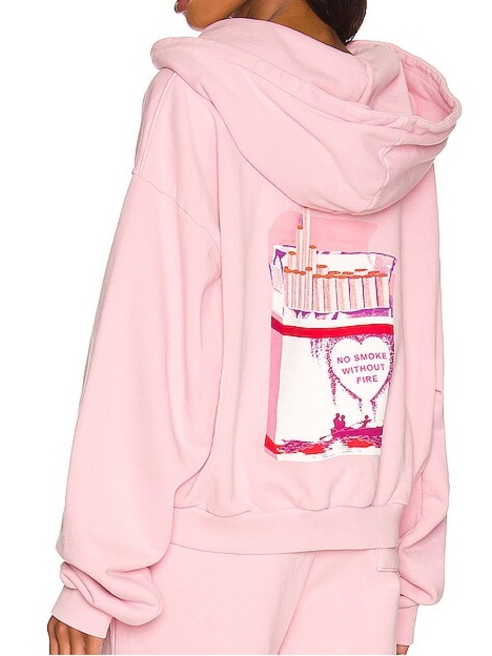 Boys Lie No Smoke Without Fire Hoodie Baby Pink